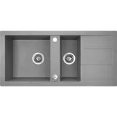Zlewozmywaki - Laveo Barbados - zlewozmywak 1,5-komorowy z ociekaczem szary SBB 531T - miniaturka - grafika 1