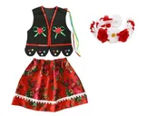 Dresy i komplety dla dziewczynek - ZESTAW KRAKOWIANKA CZARNO-CZERWONY 98-110 3el - miniaturka - grafika 1