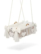 Łóżeczka i kojce - Kosz Mojżesza kołyska wisząca- Gwiazdki złote - miniaturka - grafika 1