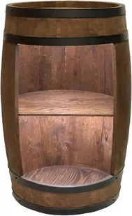 Rustykalna drewniana beczka barek z półką i 80cm. Szafka z drewna bukowego - Kredensy - miniaturka - grafika 1