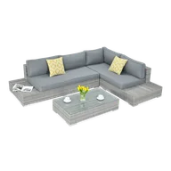 Meble ogrodowe - Narożnik technorattan VERONA Stone Grey - miniaturka - grafika 1