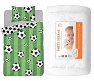 Pościel dla dzieci - Komplet do łóżeczka kołdra pościel podusia 100x135 piłka - miniaturka - grafika 1