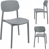 Fotele i krzesła ogrodowe - Krzesło do ogrodu, na taras, Lara, 40x48x79 cm, szare - miniaturka - grafika 1