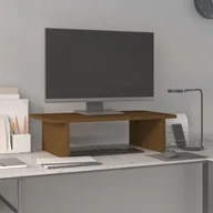 Akcesoria do monitorów - vidaXL Podstawka na monitor, miodowy brąz, 50x27x15 cm, lita sosna - miniaturka - grafika 1