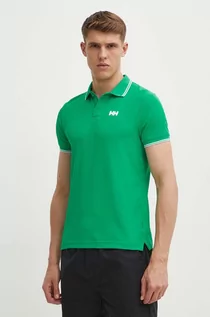 Koszulki męskie - Helly Hansen polo męski kolor zielony gładki - grafika 1