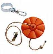 Place zabaw - Huśtawka Linowa Ogrodowa Siedzisko Kwiatek Pomarańczowe Obejma Okrągła - miniaturka - grafika 1