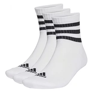 adidas, Set Di 3 Paia Di Calzini Al Ginocchio 3-Stripes Sportswear, Rajstopy, Biały Czarny, L, Wielbiciel Unisex - Rajstopy - miniaturka - grafika 1