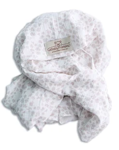 Kocyk Otulacz 80x120 Muślin Design biały w kwiatki w pudełku BabyMatex - Koce i narzuty dla dzieci - miniaturka - grafika 1