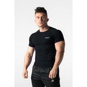 Koszulki sportowe męskie - Koszulka treningowa rashguard bezszwowa męska BLACK XL/XXL - miniaturka - grafika 1