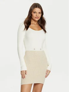 Guess Sukienka dzianinowa W5RK12 Z3KX0 Écru Bodycon Fit - Sukienki - miniaturka - grafika 1