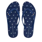 Klapki i japonki damskie - Japonki Tommy Hilfiger Repeat Logo Platform FW0FW09199 Granatowy - miniaturka - grafika 1