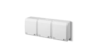 Elektro-Plast Gniazdo natynkowe Potrójne schuko IP44 - Hermes 0326-02 - Gniazdka elektryczne - miniaturka - grafika 2