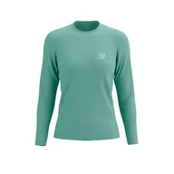 Koszulki sportowe damskie - COMPRESSPORT Koszulka biegowa damska z długim rękawem PERFORMANCE LS T-SHIRT shell blue - miniaturka - grafika 1
