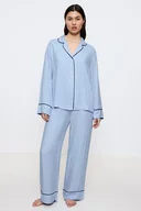 Piżamy damskie - Wiskozowa piżama Amourette Jacquard PW jasnoniebieska S - miniaturka - grafika 1