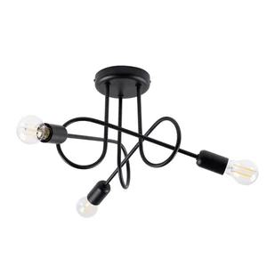 Żyrandol LOOP 3 czarny SOLLUX LIGHTING - Lampy sufitowe - miniaturka - grafika 1