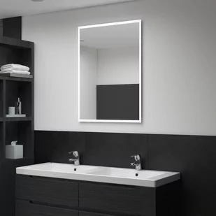 Ścienne lustro łazienkowe z LED VIDAXL, srebrne, 60x80 cm - Lustra - miniaturka - grafika 1