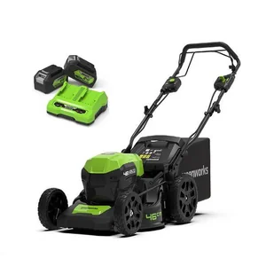 Greenworks G24X2LM46SPK4X 46cm 24V + 2x akumulator 4Ah + ładowarka dual - Kosiarki - miniaturka - grafika 1