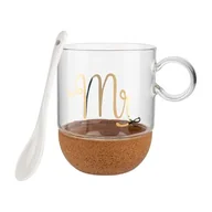 Kubki - Kubek szklany na korkowej podstawce MR 240 ml transparentny - miniaturka - grafika 1