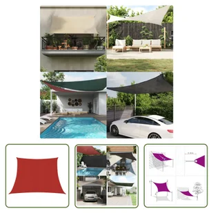 The Living Store Żagiel przeciwsłoneczny - 160 g/m² - czerwony - 3/4x3 m - HDPE - Żagiel Ogrodowy - Parasole ogrodowe - miniaturka - grafika 1