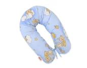 Poduszki do karmienia - Poduszka ciążowa Longer dla kobiet w ciąży do spania - Misie na drabinkach niebieskie - miniaturka - grafika 1