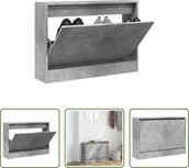 Szafki na buty - The Living Store Szafka na buty betonowa szara 80x21x57 cm materiał drewnopochodny - miniaturka - grafika 1