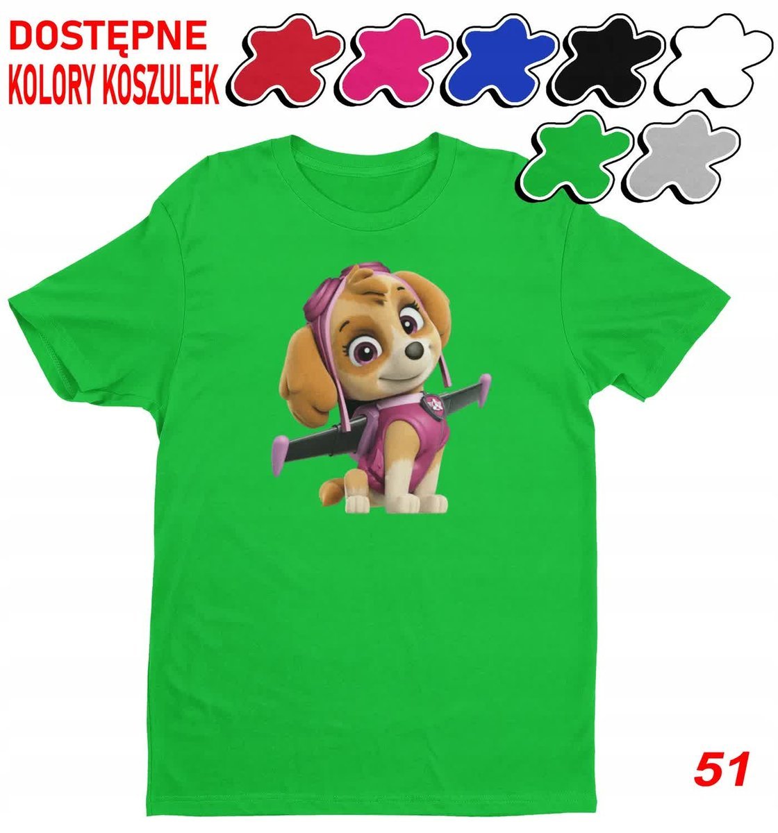 Dziecięca Koszulka Z Nadrukiem Duży Wybór Psi Patrol Skye -L 146-152