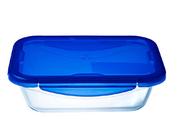 Naczynia żaroodporne - Dajar Pyrex 4937551 pojemnik na  prostokątny 25 x 19 cm 170 CL, z pokrywką Cook & Go Pyrex, niebieski, 26 x 19 x 8 cm 4937551 - miniaturka - grafika 1