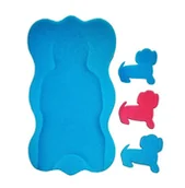 Inne akcesoria do pielęgnacji dzieci - Czas Bobasa Materacyk Do Kąpieli Gąbka Mata Do Wanny + 3 Gąbki Niebieski - miniaturka - grafika 1