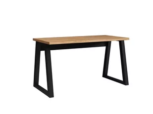 Biurko loft proste nowoczesne blat dąb craft z nogi czarne - Biurka - miniaturka - grafika 1