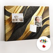 Tablice i flipcharty - Szkolna Tablica korkowa 60x40 cm, Kolorowe Pinezki, wzór Elegancka abstrakcja - miniaturka - grafika 1