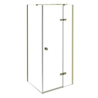 Kabiny prysznicowe - Złota kwadratowa kabina prysznicowa 90x90 prawa Pixa Gold Besco - miniaturka - grafika 1