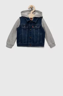 Kurtki i płaszcze dla dziewczynek - Levi's kurtka jeansowa dziecięca kolor granatowy - grafika 1