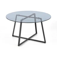 Ławy i stoliki kawowe - Ława Okrągła Czarna Szklana Halmar Zelda - miniaturka - grafika 1