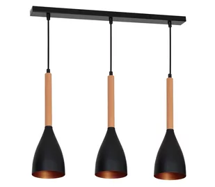 Lampa wisząca Muza, 3-punktowa, czarna/złota - Lampy sufitowe - miniaturka - grafika 1
