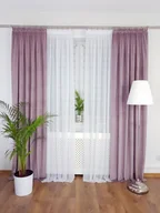 Zasłony - Zasłona welurowa na taśmie- liliowa, zasłona do salonu - miniaturka - grafika 1