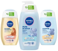 Kosmetyki kąpielowe dla dzieci - NIVEA BABY Łagodny płyn do mycia + szampon + oliwka pielęgnacyjna - miniaturka - grafika 1