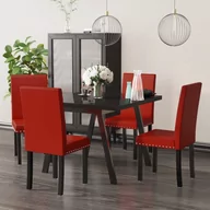 Krzesła - vidaXL Krzesła stołowe, 4 szt., winna czerwień, PVC - miniaturka - grafika 1