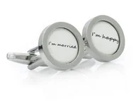 Spinki do mankietów i krawatów - Spinki do mankietów - I'm happy, I'm married A265 - miniaturka - grafika 1