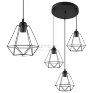 Lampy sufitowe - Inne LAMPA wisząca VEN W-P 1201/3 metalowa OPRAWA druciany ZWIS kaskada klatki loft czarne VEN W-P 1201/3 - miniaturka - grafika 1