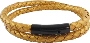 König Design skórzany naszyjnik skórzany pasek skórzana bransoletka 6 mm męski naszyjnik 17 cm - 100 cm pleciony, długość: 65 centymetrów, kolor: złoty - Naszyjniki męskie - miniaturka - grafika 1