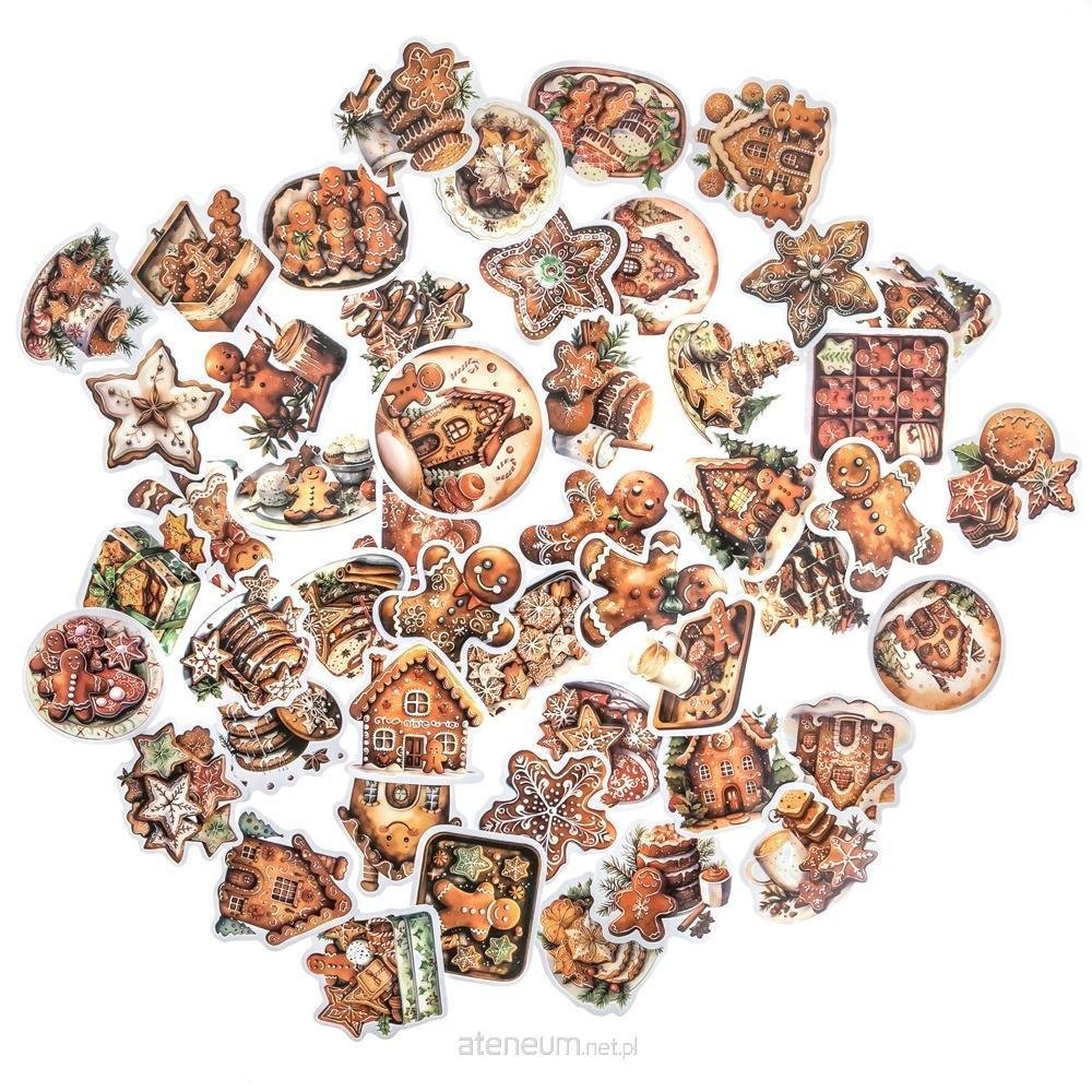 Zestaw 50 sztuk winylowych naklejek świątecznych do dekoracji