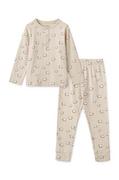 Piżamy dla dziewczynek - Liewood piżama bawełniana dziecięca kolor beżowy gładka - miniaturka - grafika 1