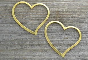 [21224] Element ozdobny łącznik serduszko złote - Półfabrykaty do biżuterii - miniaturka - grafika 1