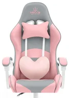 Fotele gamingowe - Fotel gamingowy dla gracza, biurowy, Hell's Rainbow PINK- GRAY - miniaturka - grafika 1