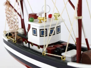 Statek Kuter Rybacki Kolekcjonerski Okręt Drewniany - Modele zdalnie sterowane - miniaturka - grafika 5