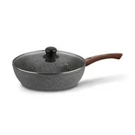 Patelnie - Marmurowa Patelnia Głęboka Duża Patelnia Indukcja Gaz Non Stick 28 Cm + Pokrywka Szklana Konighoffer - miniaturka - grafika 1