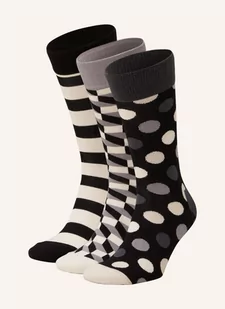 Happy Socks Skarpety Classic Black & White, 4 Pary, Z Pudełkiem Prezentowym schwarz - Skarpetki damskie - miniaturka - grafika 1