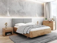 Dom i wnętrze OUTLET - Outlet - Łóżko dębowe 160x200cm tapicerowane Monza Szare Inari 91 - miniaturka - grafika 1
