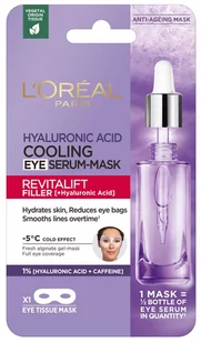 Loreal Paris Tekstylna maska na oczy z efektem chłodzącym Revita lift Filler Cooling Eye Serum Mask) 11 g - Kosmetyki pod oczy - miniaturka - grafika 1