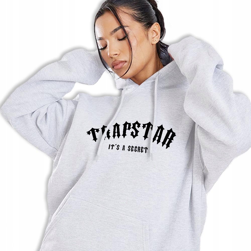 Bluza Z Kapturem Szara IT'S A SECRET Młodzieżowe Trendy Styl Wzory Rozm XL